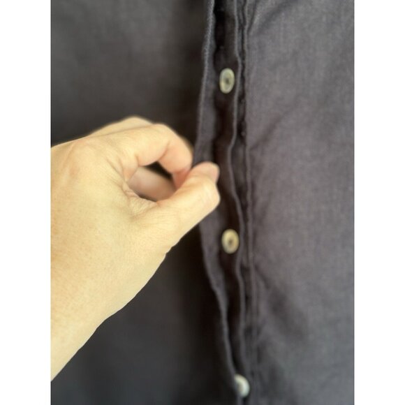 Tahari Linen Blend Midi Dress Womens Small Blue Button Down Sleeveless Nautical - Picture 3 of 9